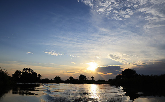 Sunset - Delta of Okavango