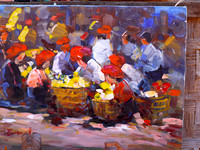 In the streets of a village - Myanmar - Artist unknownn