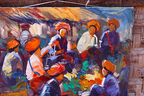 In the streets of a village - Myanmar - Artist unknownn