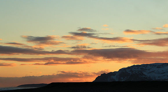 Sunset over the glacial lagoon