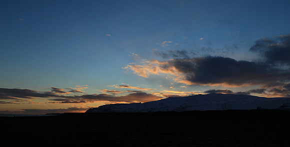Sunset over the glacial lagoon