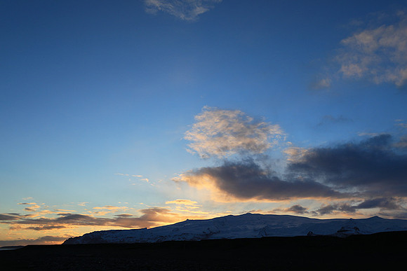 Sunset over the glacial lagoon