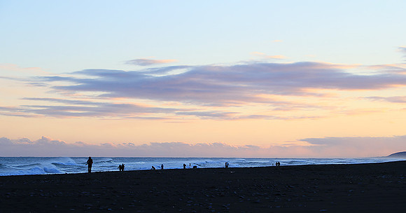 Sunset over the glacial lagoon