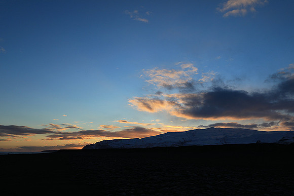 Sunset over the glacial lagoon