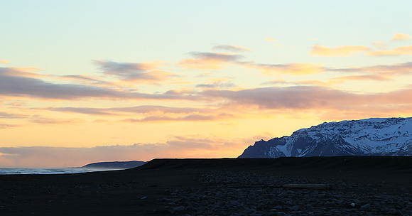 Sunset over the glacial lagoon