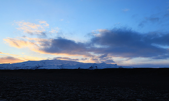 Sunset over the glacial lagoon