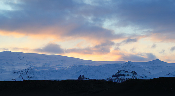 Sunset over the glacial lagoon