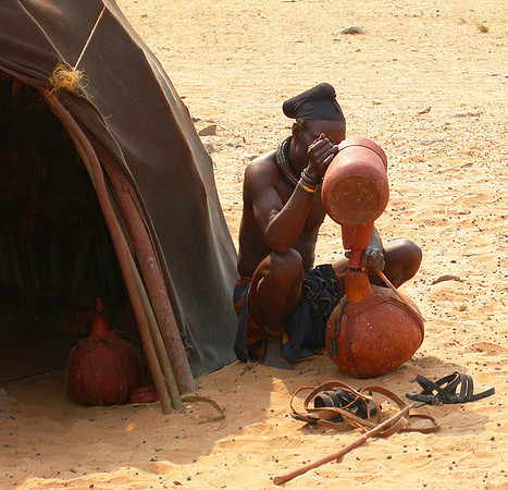 Everyday life in a Himba camp