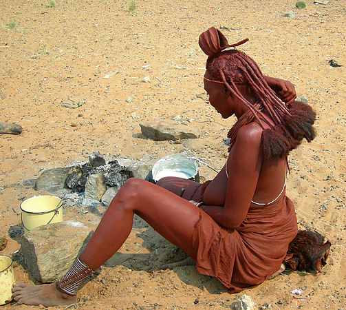 Everyday life in a Himba camp