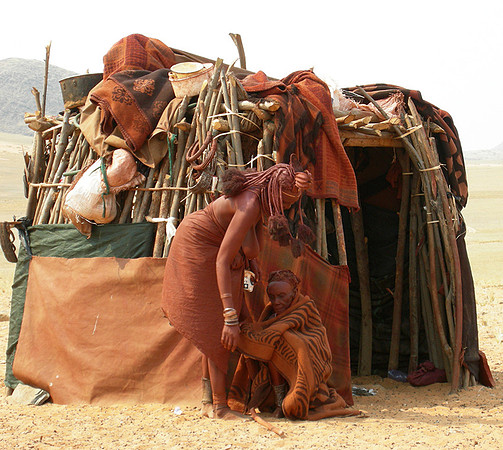 Everyday life in a Himba camp