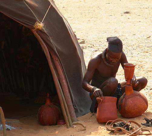 Everyday life in a Himba camp