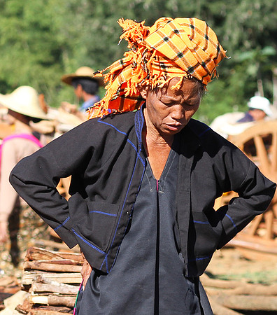 Outdoor market near laker Inle