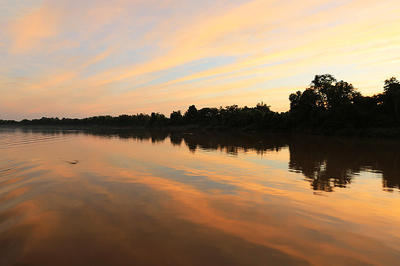 Sunrise over the Mekung river