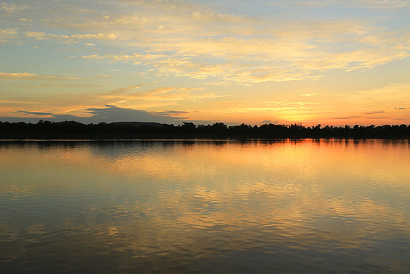 Sunrise over the Mekung river