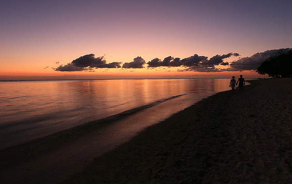 Sunset at Flic-en Flac - west coast