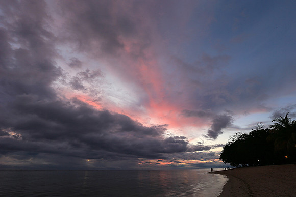 Sunset at Flic-en Flac - west coast