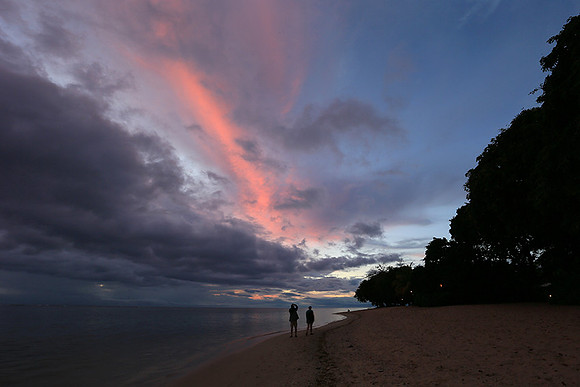 Sunset at Flic-en Flac - west coast