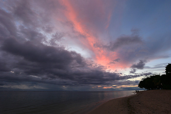 Sunset at Flic-en Flac - west coast