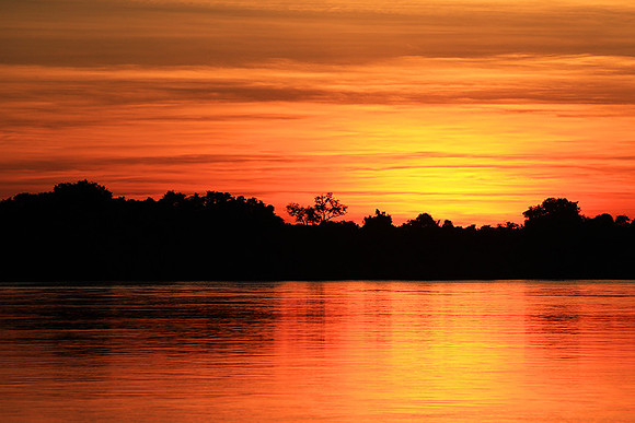 Sunset on Zambezi river