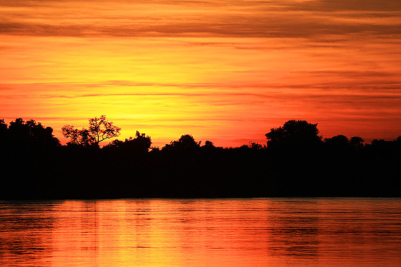 Sunset on Zambezi river