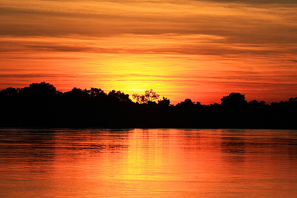 Sunset on Zambezi river