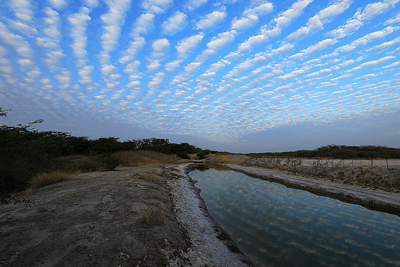 Clouds reflection