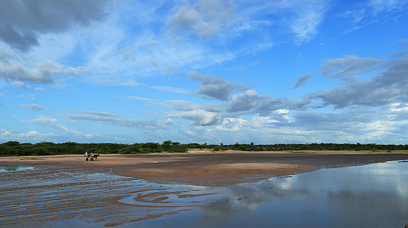Clouds and reflections in the lagoon