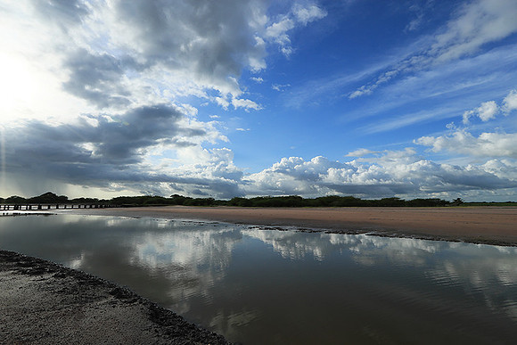 Clouds and reflections in the lagoon