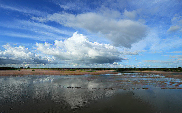 Clouds and reflections in the lagoon