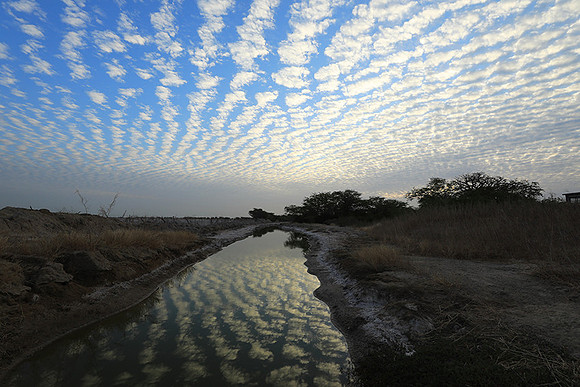 Clouds reflection