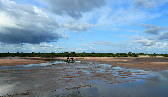 Clouds and reflections in the lagoon
