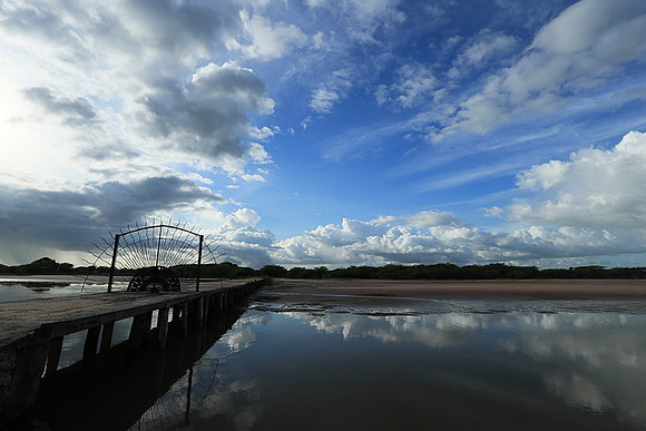 Clouds and reflections in the lagoon