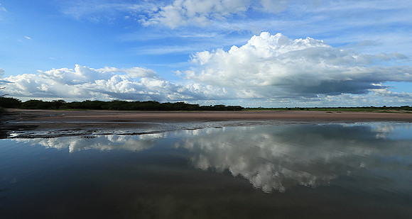 Clouds and reflections in the lagoon