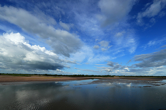 Clouds and reflections in the lagoon