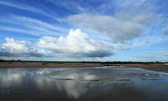 Clouds and reflections in the lagoon