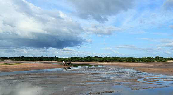 Clouds and reflections in the lagoon