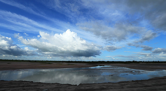Clouds and reflections in the lagoon