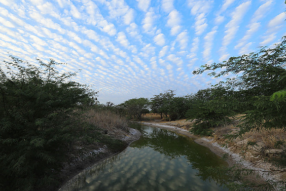 Clouds reflection