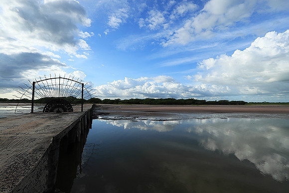 Clouds and reflections in the lagoon