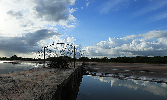 Clouds and reflections in the lagoon