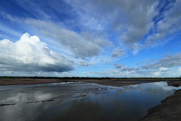 Clouds and reflections in the lagoon