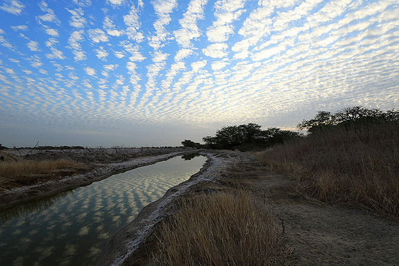 Clouds reflection