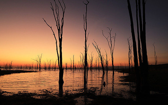 Lake Kriba before sunrise