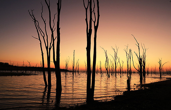 Lake Kriba before sunrise