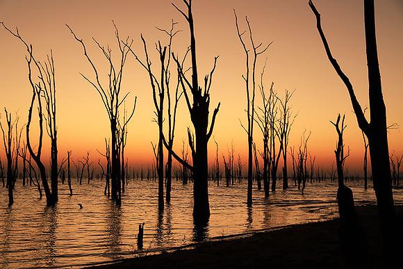 Lake Kriba before sunrise