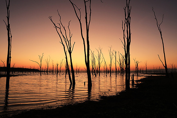 Lake Kriba before sunrise