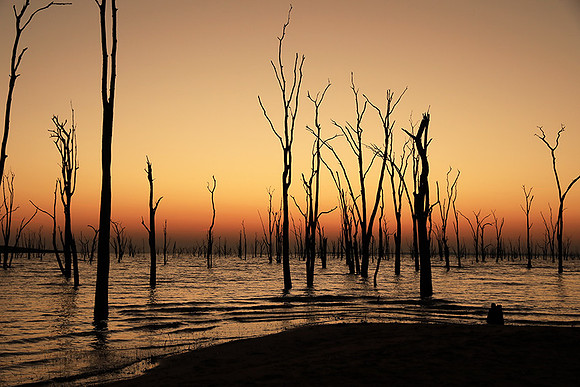 Lake Kriba before sunrise