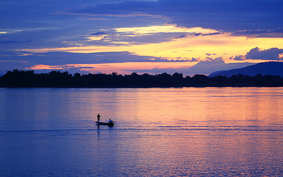 Sunrise over the Mekung river