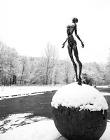 Snow covered sculpture - French artist Annick Dumarchey