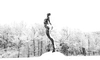 Snow covered sculpture - French artist Annick Dumarchey